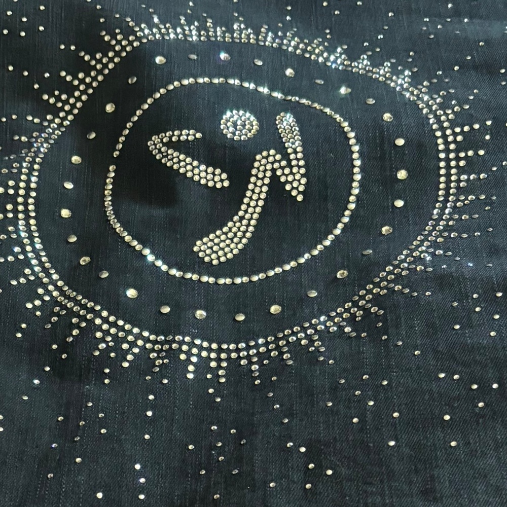 Black denim SWAROVSKI CRYSTAL ZUMBA jacket